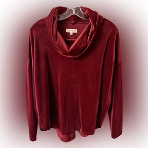 Dark red velvet Lou & Grey top, size M.
